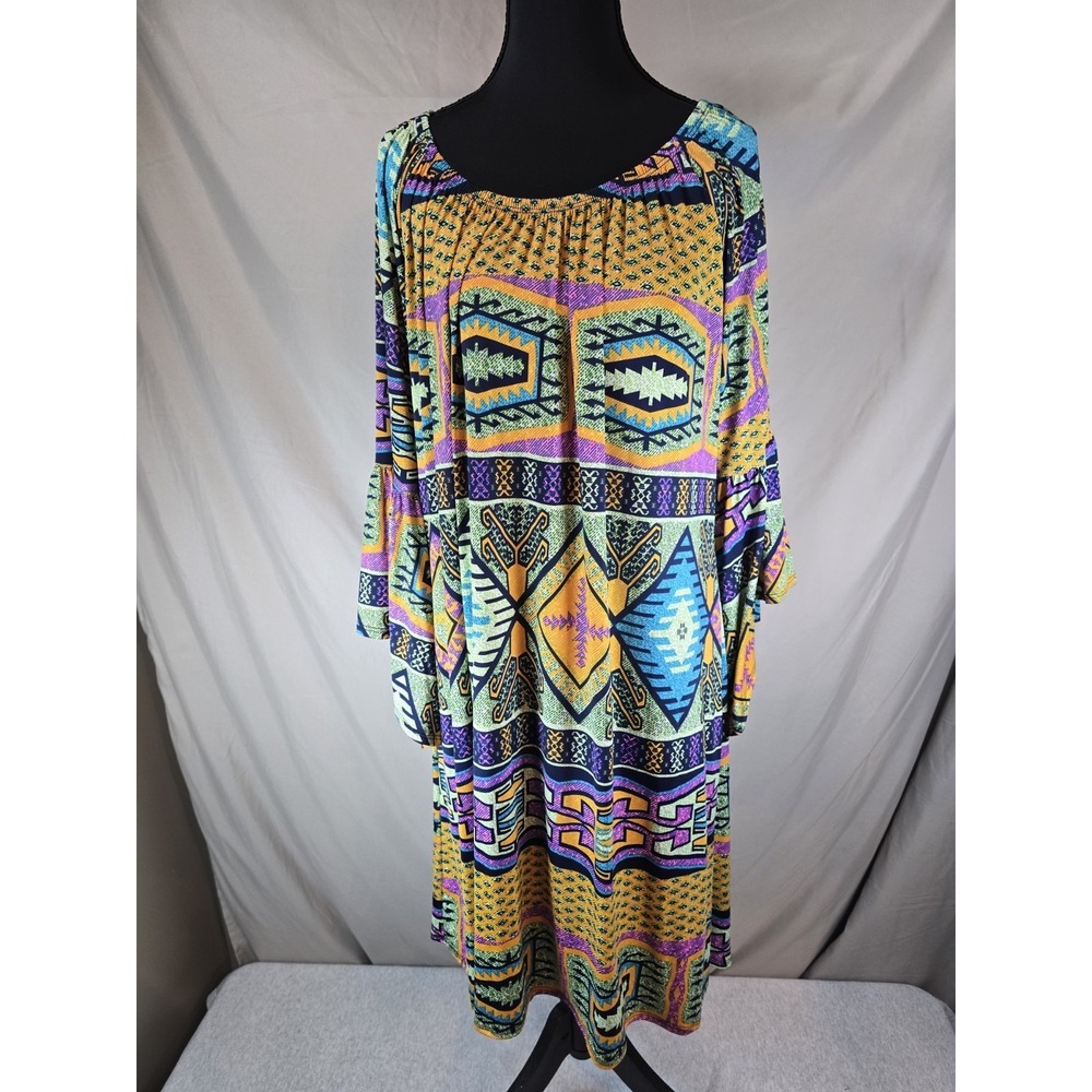 S.V. Free Flowing 90s Pattern Dress In Size XL